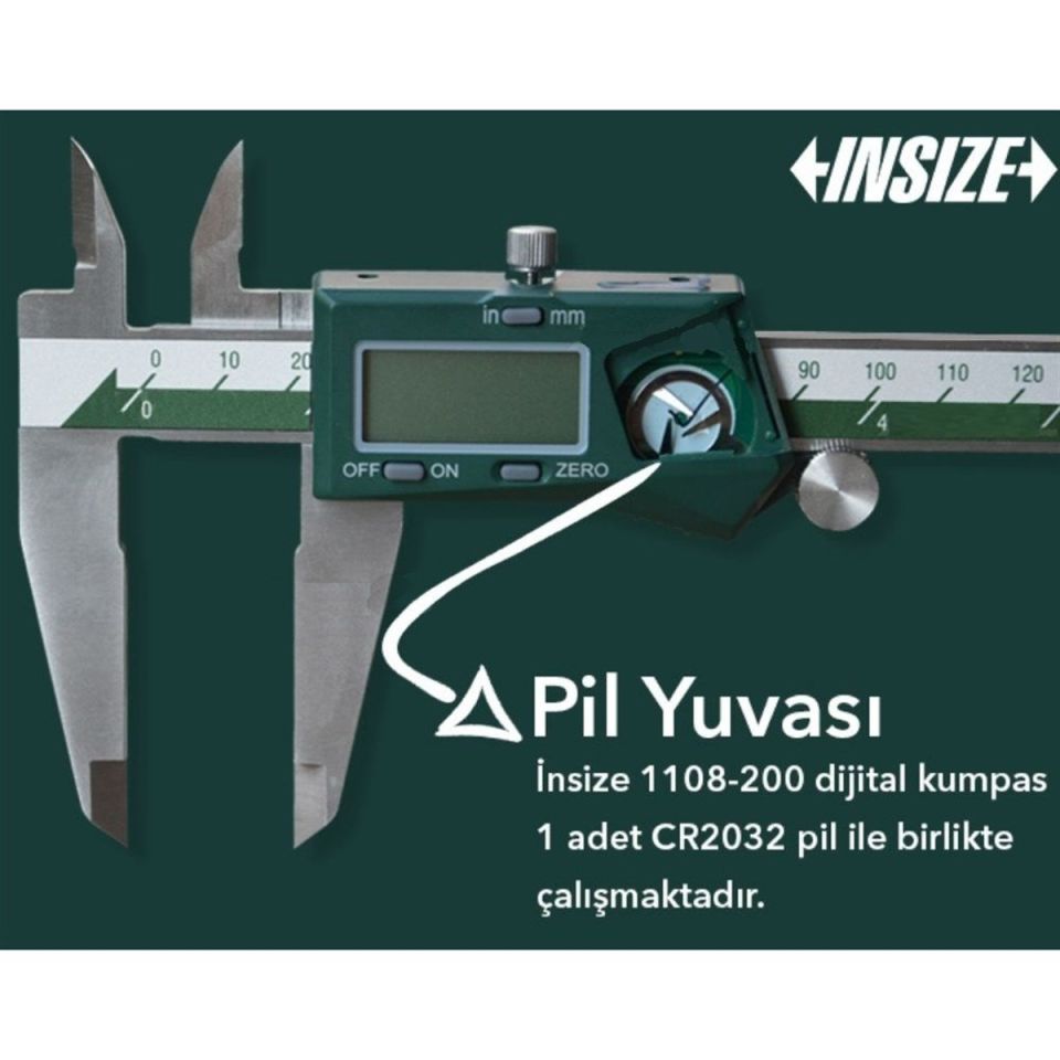 Insize 1108-200 Dijital Kumpas 0-200mm (Standart Model)