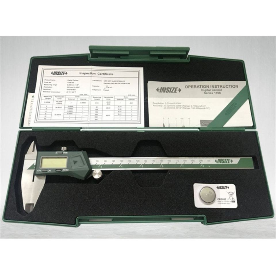 Insize 1108-200 Dijital Kumpas 0-200mm (Standart Model)