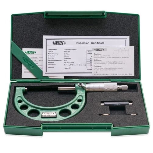 Insize 3203-75A Mekanik Dış Çap Mikrometre 50-75mm (Standart Model)